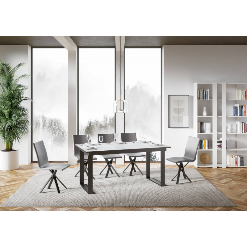 Tavolo allungabile 90x160/220 cm Bandos telaio Antracite