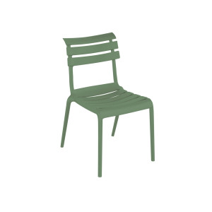 Sedia Olbia verde senza braccioli in polipropilene da giardino