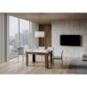 Tavolo allungabile 90x120/180 cm Bibi Mix piano Bianco Spatolato - base Antracite Spatolato
