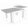 Tavolo allungabile 90x120/180 cm Bibi Mix piano Bianco Spatolato - base Antracite Spatolato