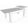 Tavolo allungabile 90x160/220 cm Bibi Mix piano Bianco Spatolato - base Antracite Spatolato