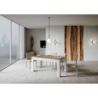 Tavolo allungabile 90x160/220 cm Bibi Mix piano Bianco Spatolato - base Antracite Spatolato