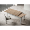 Tavolo allungabile 90x160/220 cm Bibi Mix piano Bianco Spatolato - base Antracite Spatolato