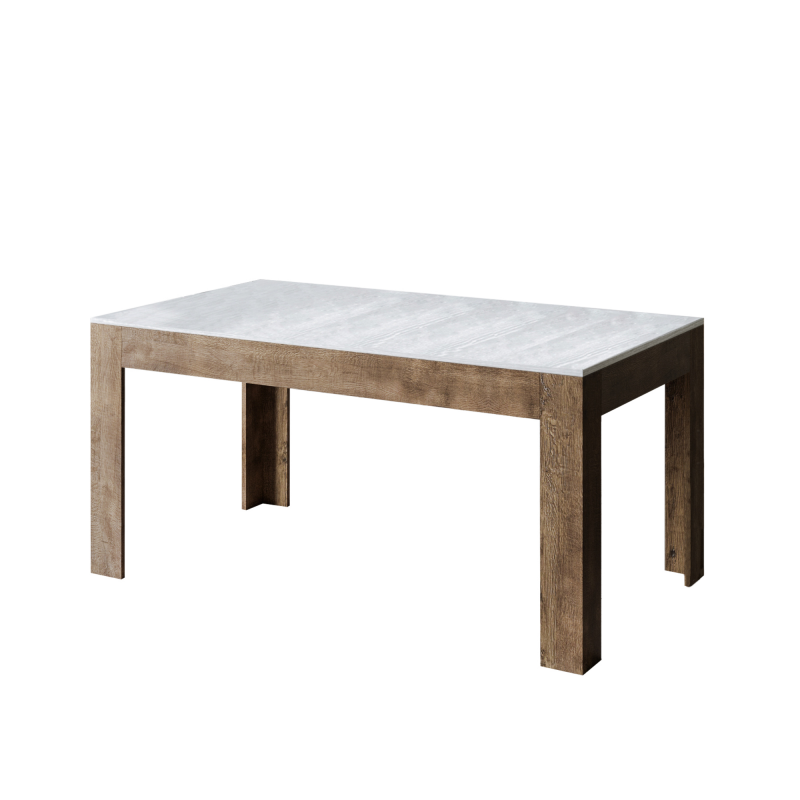 Tavolo allungabile 90x160/220 cm Bibi Mix piano Bianco Spatolato - base Antracite Spatolato