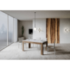 Tavolo allungabile 90x160/220 cm Bibi Mix piano Bianco Spatolato - base Antracite Spatolato