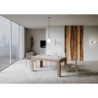 Tavolo allungabile 90x160/220 cm Bibi Mix piano Bianco Spatolato - base Antracite Spatolato