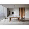 Tavolo allungabile 90x160/220 cm Bibi Mix piano Bianco Spatolato - base Antracite Spatolato