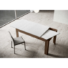 Tavolo allungabile 90x160/220 cm Bibi Mix piano Bianco Spatolato - base Antracite Spatolato