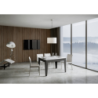 Tavolo allungabile 90x120/180 cm Cico Mix piano Bianco Spatolato - base Antracite Spatolato
