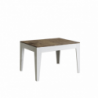 Tavolo allungabile 90x120/180 cm Cico Mix piano Bianco Spatolato - base Antracite Spatolato