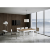 Tavolo allungabile 90x120/180 cm Cico Mix piano Bianco Spatolato - base Antracite Spatolato