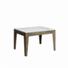 Tavolo allungabile 90x120/180 cm Cico Mix piano Bianco Spatolato - base Antracite Spatolato