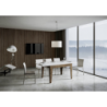 Tavolo allungabile 90x120/180 cm Cico Mix piano Bianco Spatolato - base Antracite Spatolato