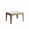 Tavolo allungabile 90x120/180 cm Cico Mix piano Bianco Spatolato - base Antracite Spatolato