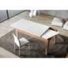 Tavolo allungabile 90x120/180 cm Cico Mix piano Bianco Spatolato - base Antracite Spatolato