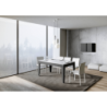 Tavolo allungabile 90x160/220 cm Cico Mix piano Bianco Spatolato - base Antracite Spatolato