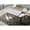 Tavolo allungabile 90x160/220 cm Cico Mix piano Bianco Spatolato - base Antracite Spatolato
