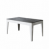 Tavolo allungabile 90x160/220 cm Cico Mix piano Bianco Spatolato - base Antracite Spatolato