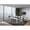 Tavolo allungabile 90x160/220 cm Cico Mix piano Bianco Spatolato - base Antracite Spatolato
