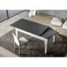 Tavolo allungabile 90x160/220 cm Cico Mix piano Bianco Spatolato - base Antracite Spatolato