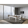Tavolo allungabile 90x160/220 cm Cico Mix piano Bianco Spatolato - base Antracite Spatolato