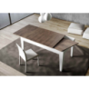 Tavolo allungabile 90x160/220 cm Cico Mix piano Bianco Spatolato - base Antracite Spatolato