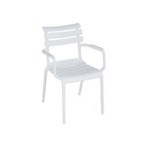 Sedia Olbia con braccioli polipropilene bianca Moia outdoor