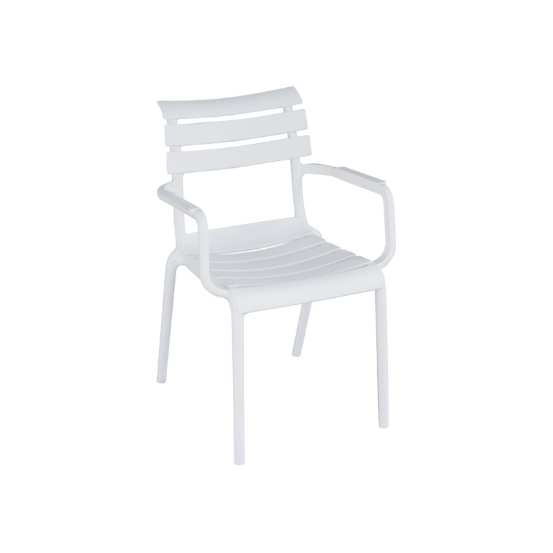 Sedia Olbia con braccioli polipropilene bianca Moia outdoor