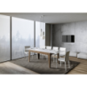 Tavolo allungabile 90x160/220 cm Cico Mix piano Bianco Spatolato - base Antracite Spatolato