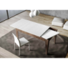 Tavolo allungabile 90x160/220 cm Cico Mix piano Bianco Spatolato - base Antracite Spatolato