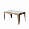 Tavolo allungabile 90x160/220 cm Cico Mix piano Bianco Spatolato - base Antracite Spatolato