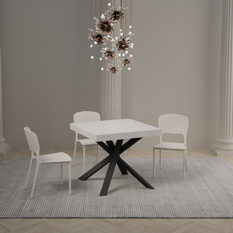 Tavolo allungabile 90x90/194 cm Clerk piano - gambe Antracite