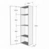 Letto a scomparsa 140 verticale Kentaro con colonna e pensili