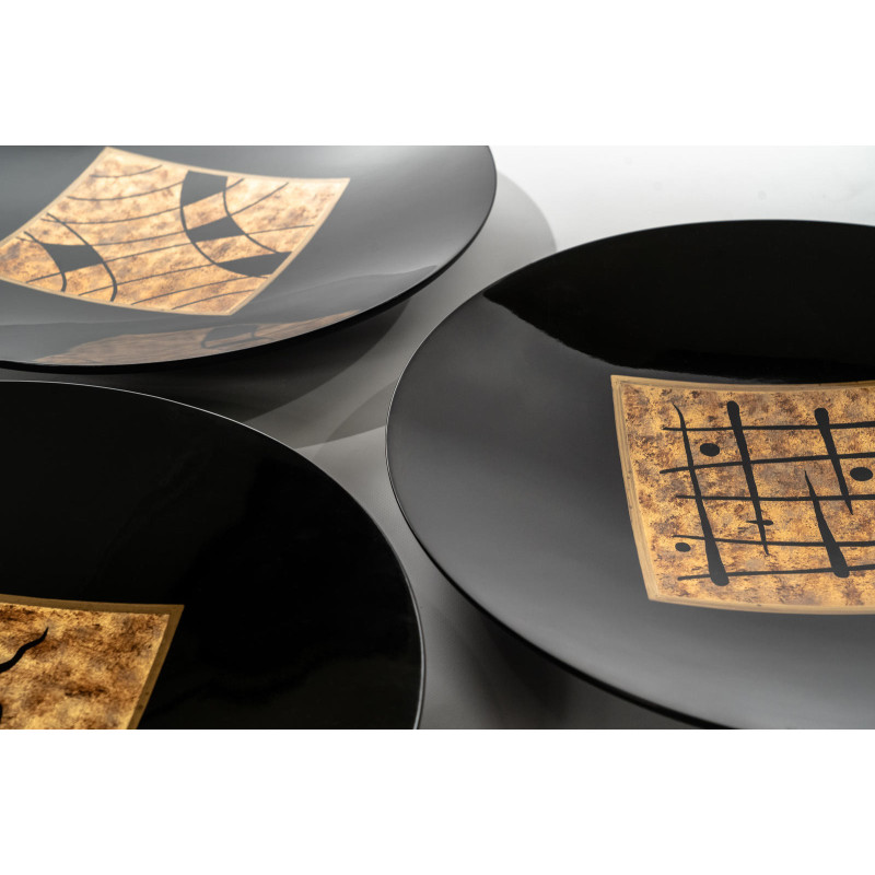 Set di 3 Piatti decorativi Piatti 50cm X 50cm H 8cm Stones