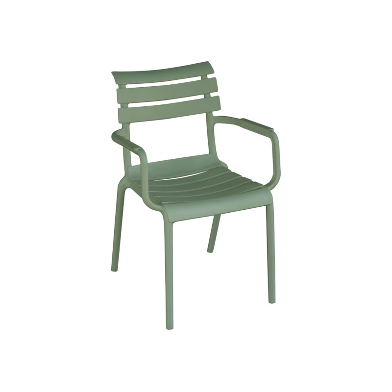 Sedia Olbia con braccioli polipropilene verde Moia outdoor