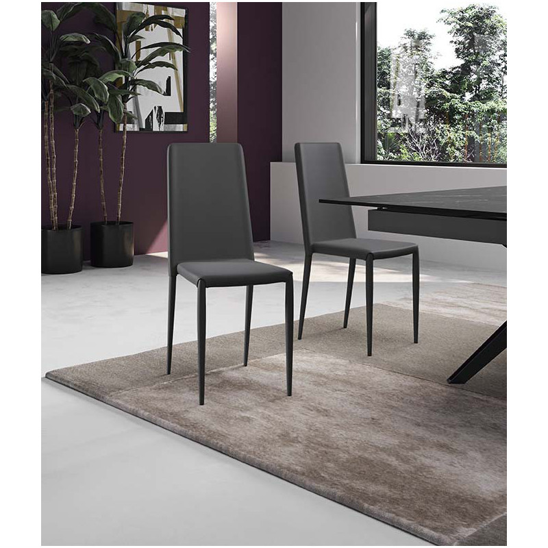 Set di 4 Sedie in similpelle Cleo 40cm X 42cm H 96cm Stones