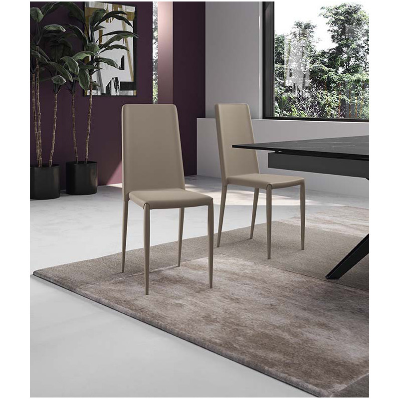 Set di 4 Sedie in similpelle Cleo 40cm X 42cm H 96cm Stones