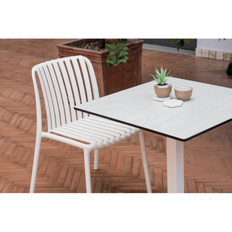 Piano in alluminio 70x70 bianco resistente per tavolo esterno