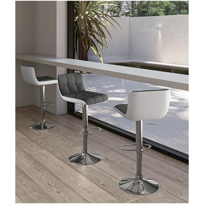 Set di 2 Sgabelli in similpelle Kurt 36cm X 38.5cm H 83/98cm Stones