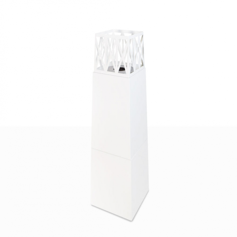 Camino a bioetanolo da giardino per esterno Vulcano Bianco 40x40x145