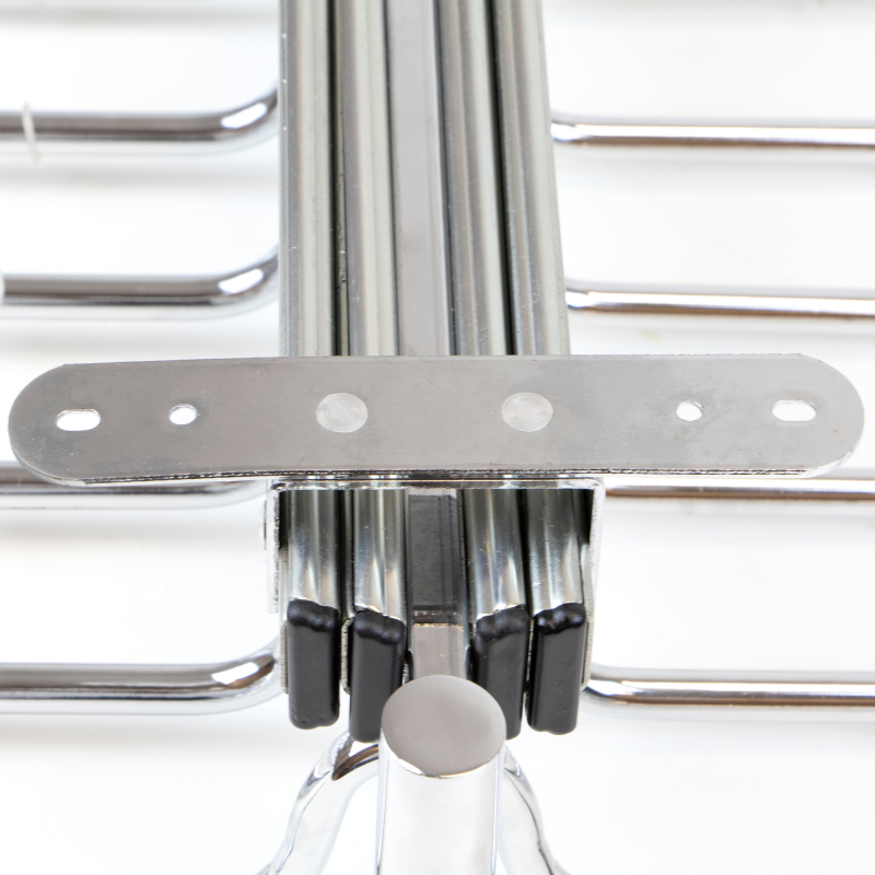 Porta pantaloni doppio estraibile per armadio., Cromato brillo, Acciaio e Tecnoplastica.