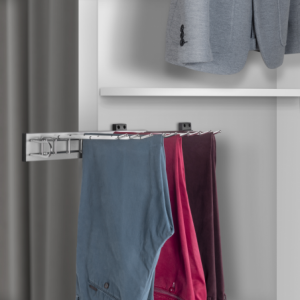 Zoom Porta pantaloni Self montaggio laterale per armadio, Mano sinistra, Cromato brillo.