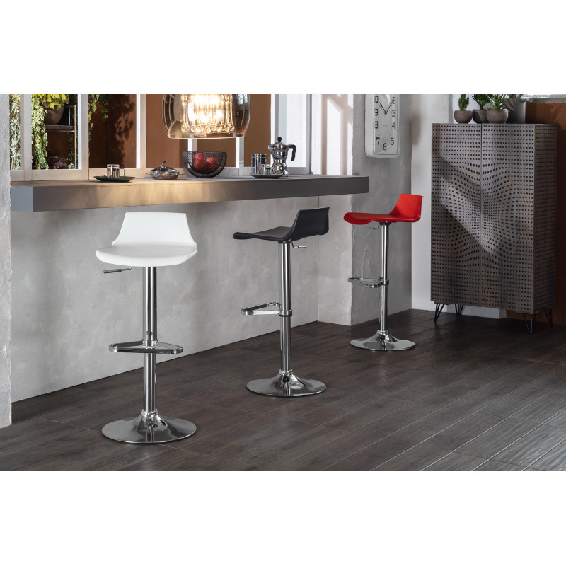Sgabello in polipropilene Fred 39cm X 41cm H 72/94cm Stones