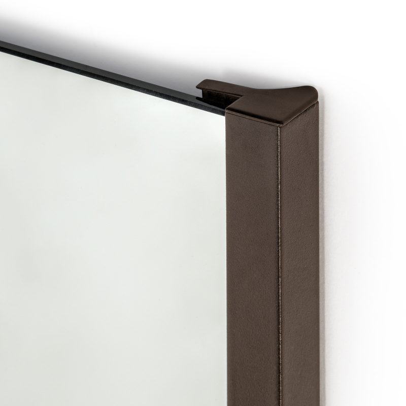 Specchio estraibile per interni di armadio, Verniciato moka, Acciaio e Tecnoplastica e Vetro.