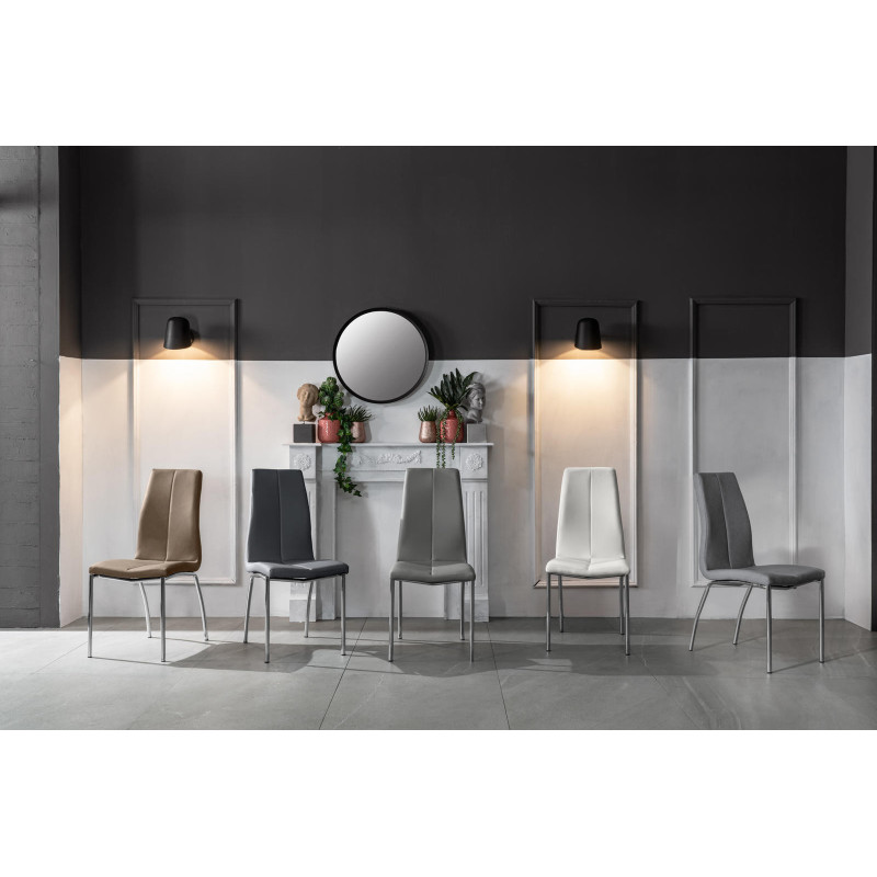 Set di 4 Sedie in similpelle Viva 43cm X 44cm H 92cm Stones