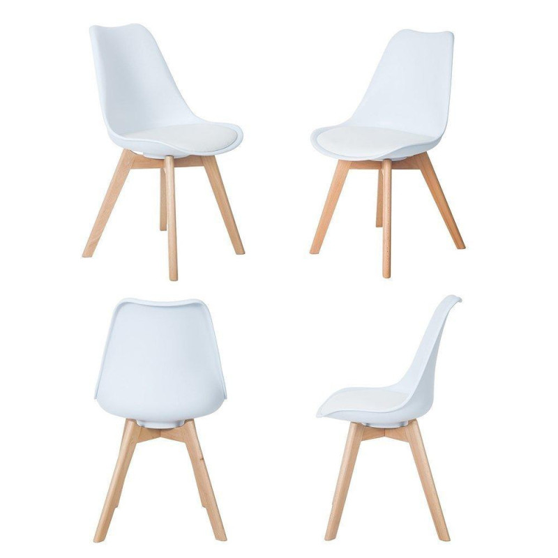 Set di 4 Sedie in polipropilene Carlotta 48.5cm X 52cm H 82cm Stones