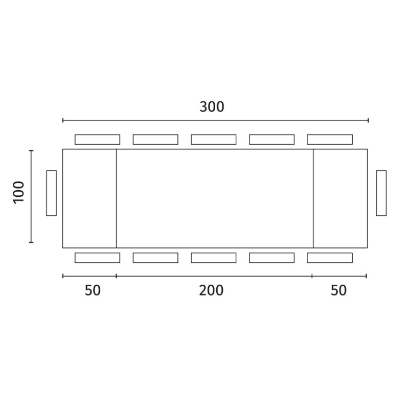 Tavolo Allungabile 200/300 x 100 cm Bridge 100cm X 200/300cm H 76cm Stones