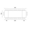 Tavolo Allungabile 200/300 x 100 cm Bridge 100cm X 200/300cm H 76cm Stones