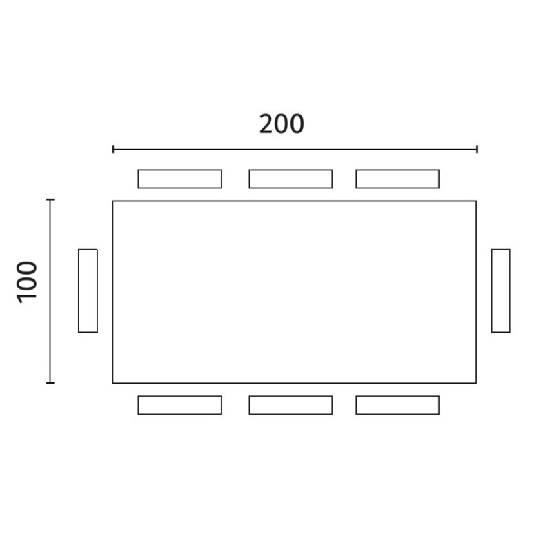 Tavolo Fisso 200 x 100 cm Bridge 100cm X 200cm H 76cm Stones