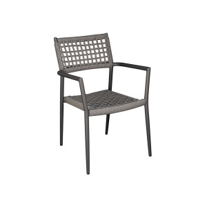 Sedia Padova contract alluminio grigio antracite e wicker Moia